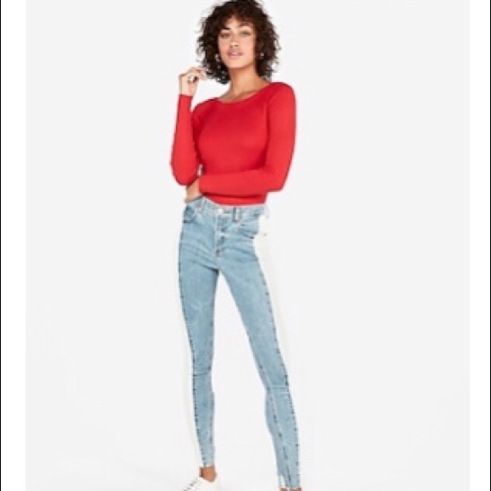 Express Ribbed Bateau Neck Sweater